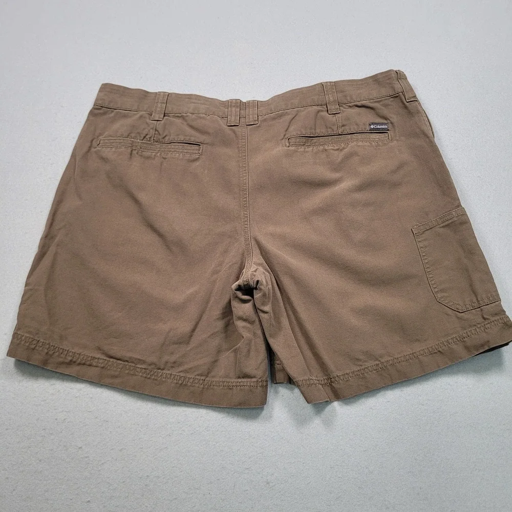 Columbia Mens Brown Roc II Shorts 42W 8L AM4358 Hiking Outdoor Cotton Canvas